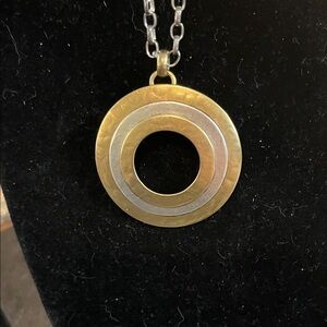 Baer SF Elegant Gold and Silver Pendant Necklace